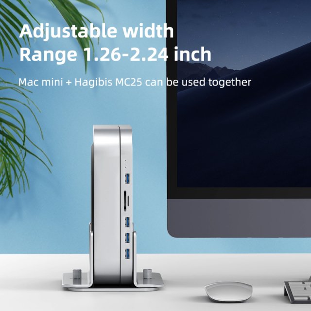 Adjustable Aluminum Vertical Stand for Mac Mini with Anti-Slip Design - Image 3