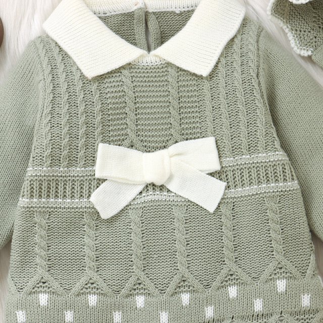 Baby Knit Romper with Hat - Image 5