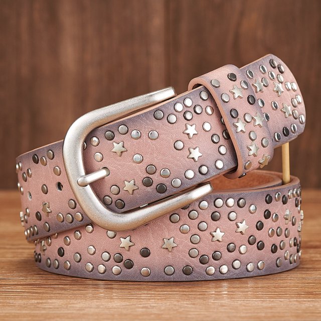 Women's Wide Punk Rock Rivet Belt - Image 5