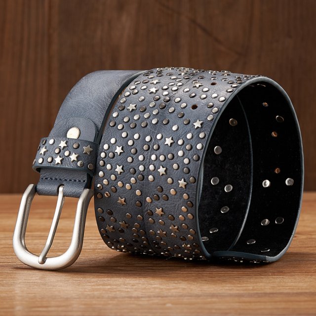 Women's Wide Punk Rock Rivet Belt - Image 6