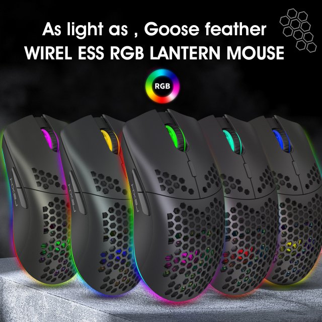 2.4G Wireless RGB Ultralight Honeycomb Gaming Mouse - Image 6