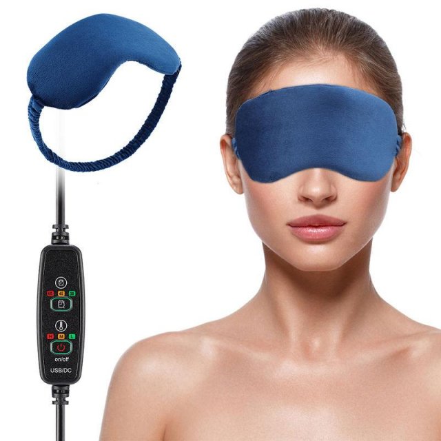 USB Heated Eye Mask - Reusable Hot Compress for Eye Care, Puffiness & Dark Circles