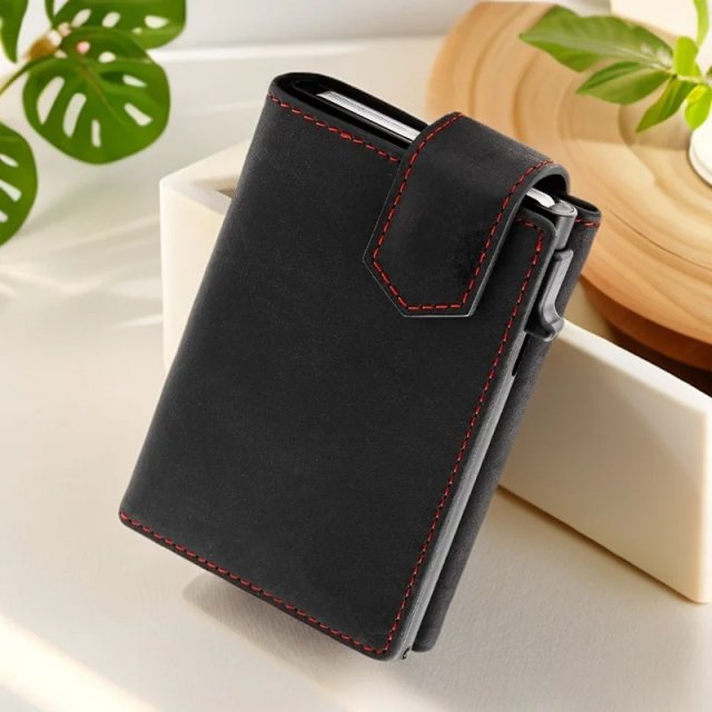 Men's Slim Credit Card Holder Wallet with Coin Slot