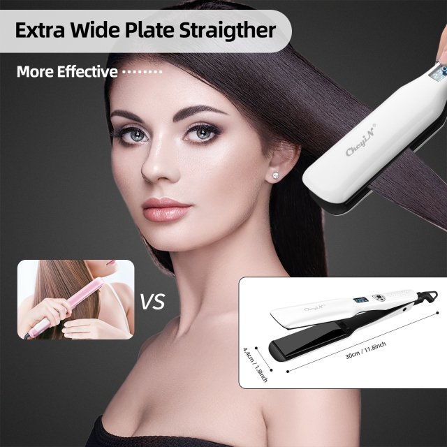 44mm Tourmaline Ceramic Hair Straightener with LCD Display & Fast Heating - Image 5