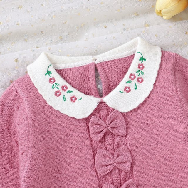 Autumn Knit Baby Bodysuit with Ruffles - Image 4