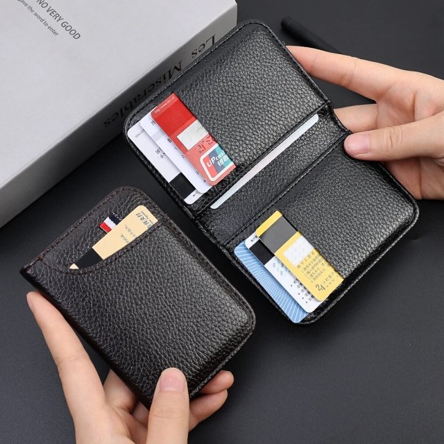 Super Slim Minimalist Leather Wallet - Image 4