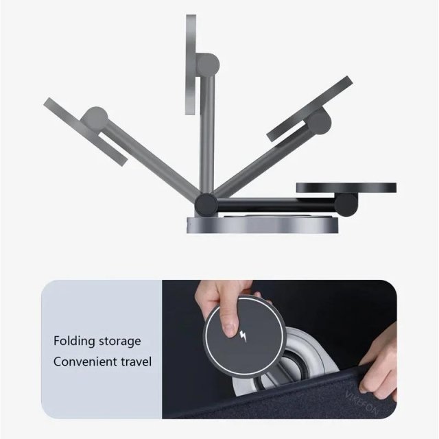 2-in-1 Magnetic Wireless Charger Stand Pad for iPhone, Apple Watch & AirPods - Image 7