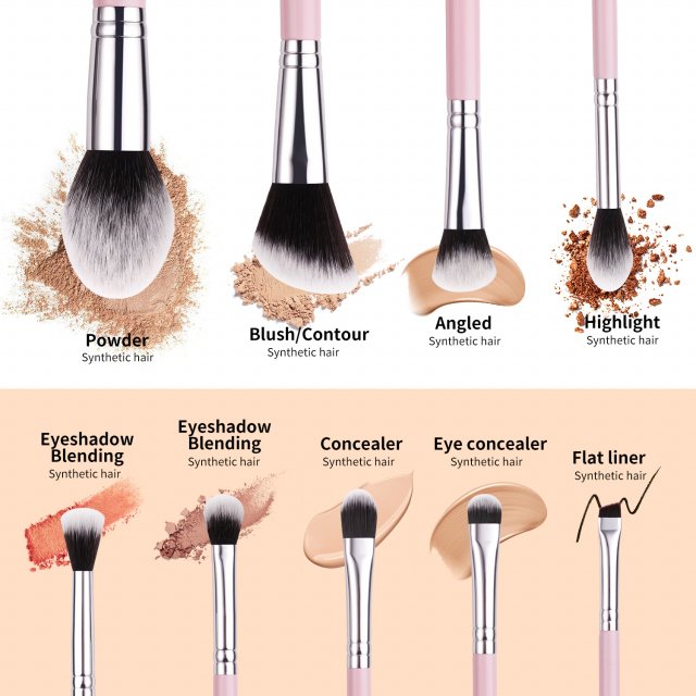 Pink & Silver Professional Makeup Brush Set - Image 4