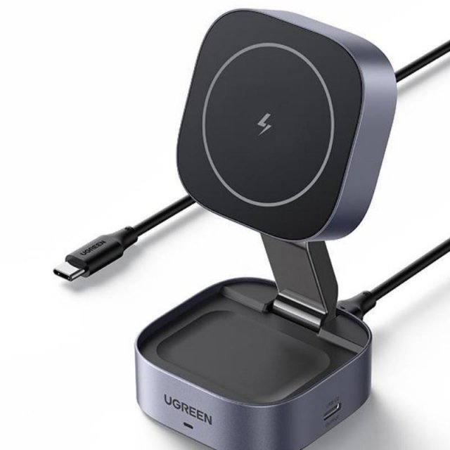 25W Magnetic Wireless Charger Stand, 2-in-1 Foldable Charging Stand