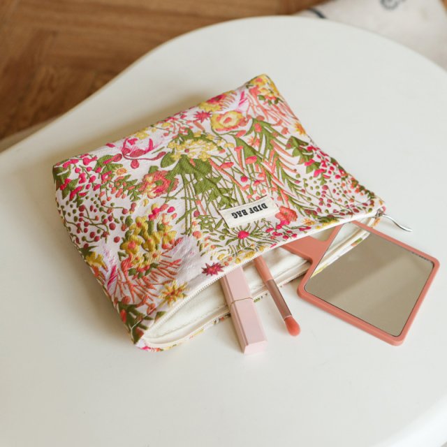 Green Floral Large Capacity Cosmetic Bag - Image 5