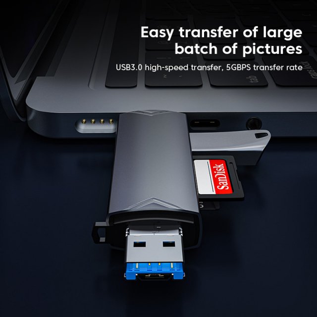 6-in-1 USB Type C OTG Adapter & Micro SD Card Reader – USB 3.0 Compatible - Image 4