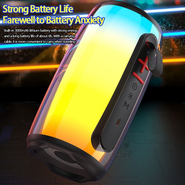 Portable RGB Bluetooth 5.3 Speaker - HiFi TWS Wireless with 360° LED Lights - Image 3