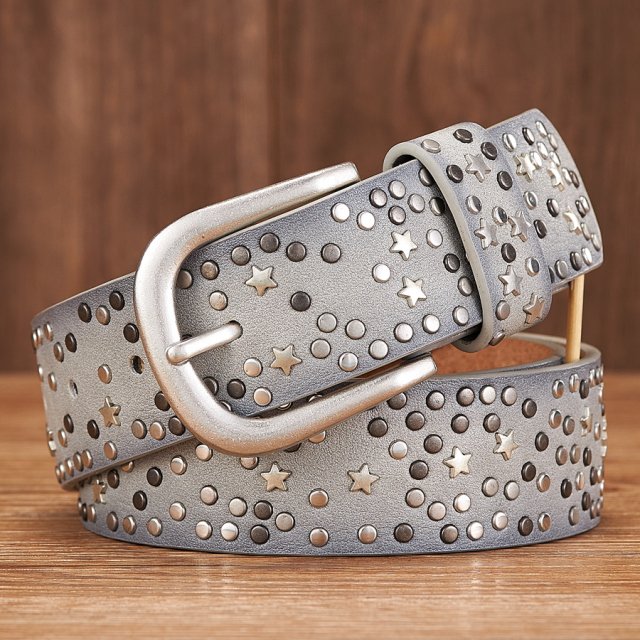 Women's Wide Punk Rock Rivet Belt - Image 4