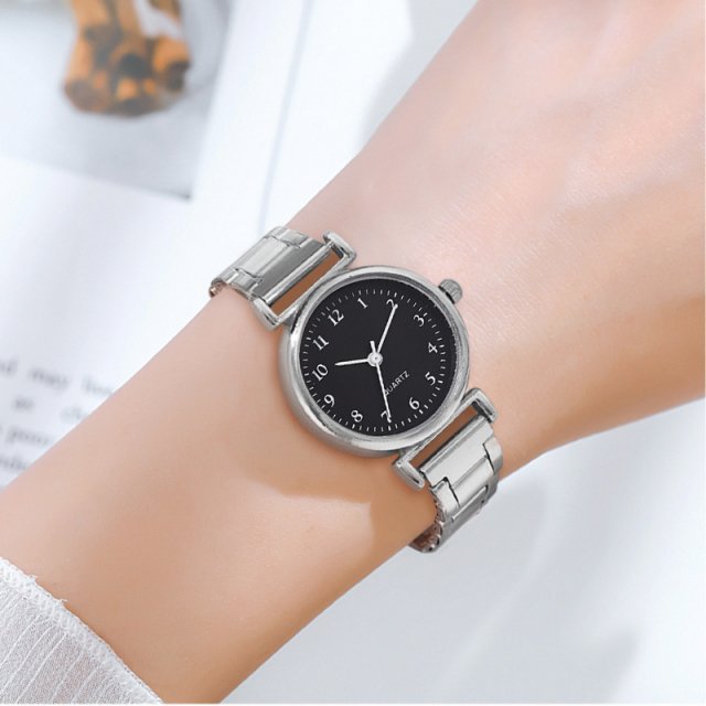 Fashion Women’s Small Arabic Dial Quartz Watch with Steel Band - Image 6