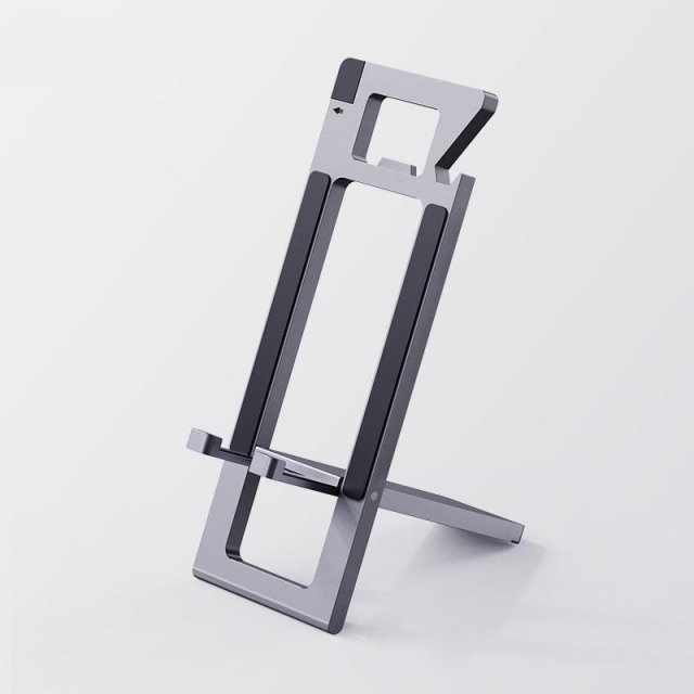 Foldable Metal Cell Phone Stand with Bottle Opener, Ruler, and Wrench