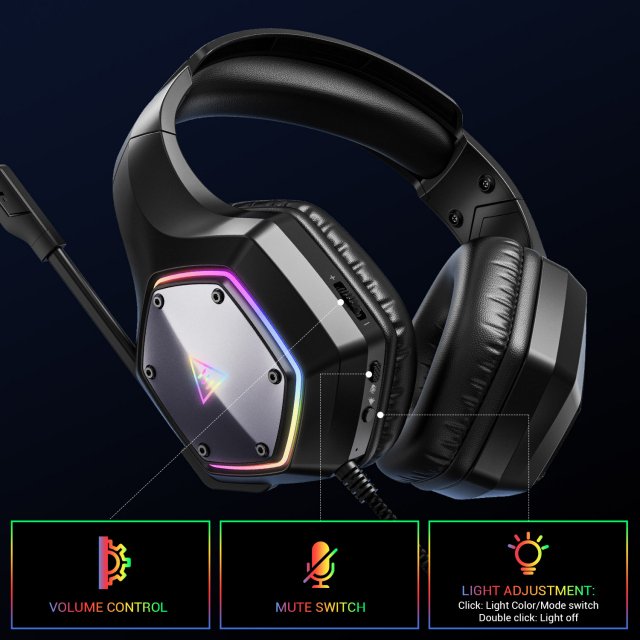 RGB Gaming Headset with 7.1 Surround Sound & Noise-Canceling Mic - Image 4