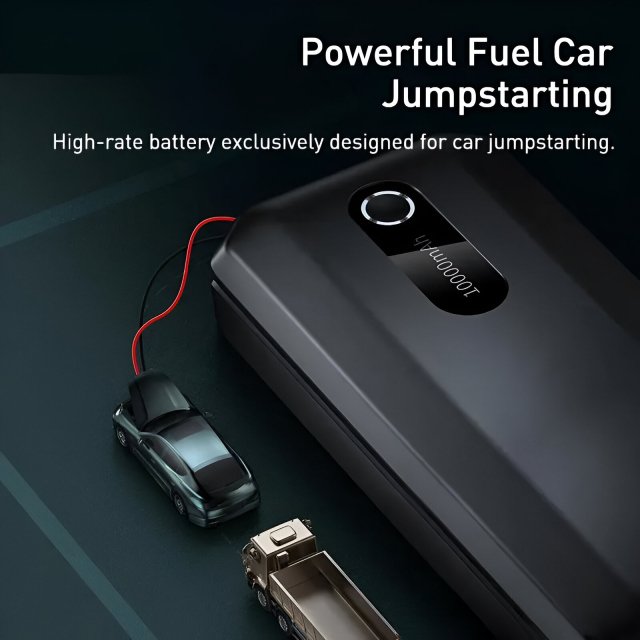 1000A 12V Portable Car Jump Starter Power Bank with LED Display and USB Ports - Image 3