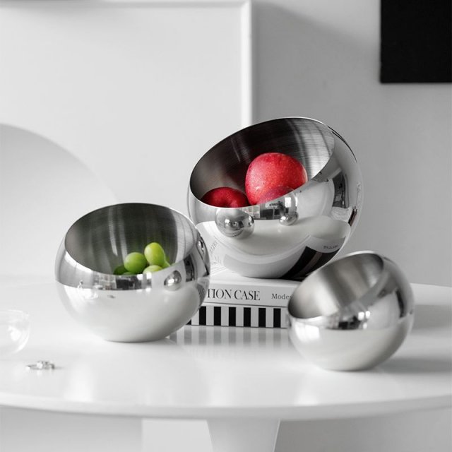 Nordic Stainless Steel Fruit Bowl - Image 5