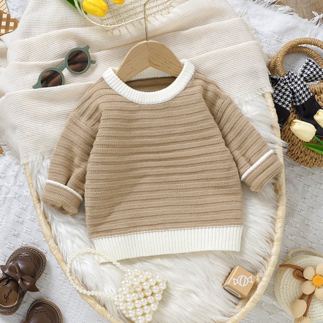 Baby Knit Sweater - Warm Long Sleeve Solid Pullover for Newborns & Infants - Image 3