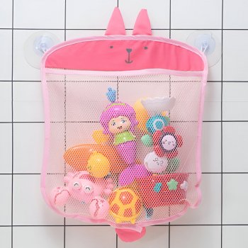 Cartoon Animal Bath Toy Organizer Mesh Bag with Sucker