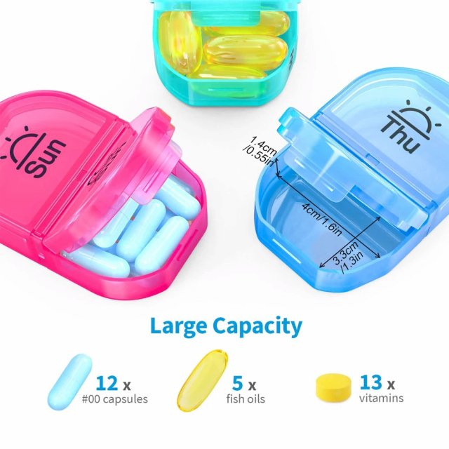 Weekly AM/PM Pill Organizer with Detachable Compartments - Image 4