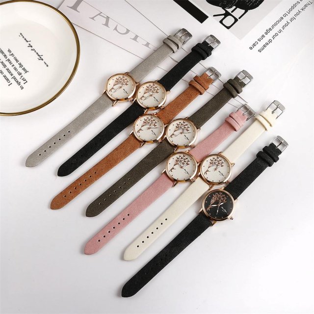 Fashion Butterfly Women's Quartz Watch with Brown Leather Strap - Image 6