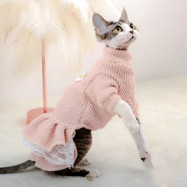 Fashionable Cat Dress - Cute Kitten Outfit for Autumn and Winter - Image 3