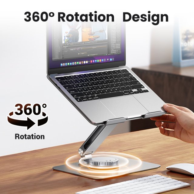 Laptop Stand Aluminum Vertical Notebook Holder - Adjustable Support for Macbook & Laptops - Image 3