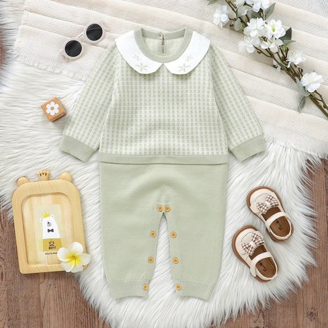 Newborn Baby Knit Romper