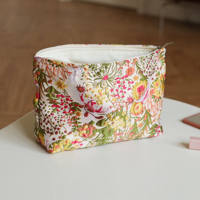 Green Floral Large Capacity Cosmetic Bag - Image 6