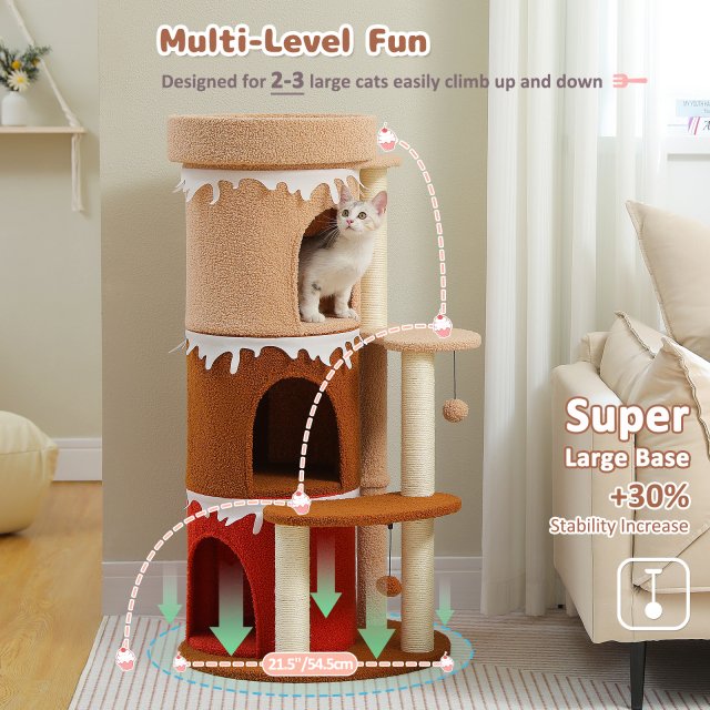 Multi-Level Cat Tree Condo Tower with Large Top Perch & Sisal Scratching Posts - Image 3