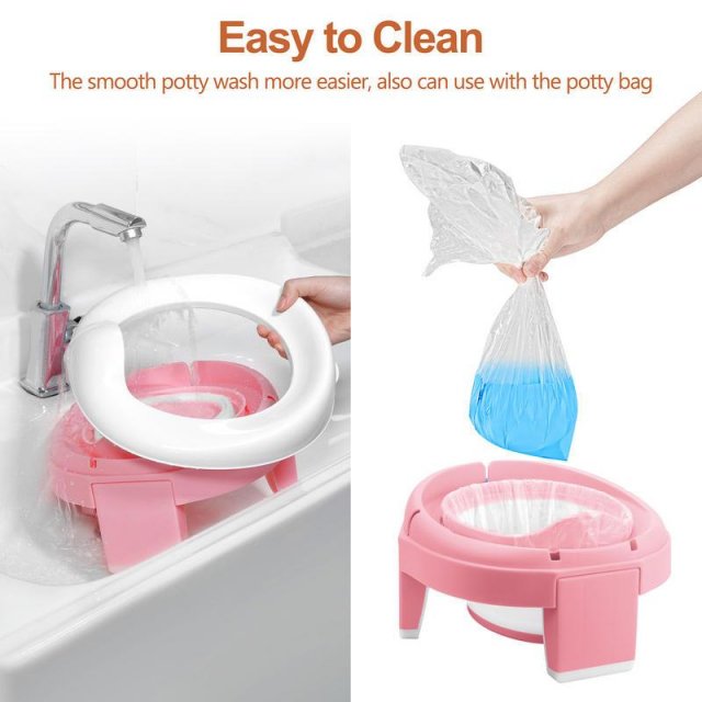 3-in-1 Portable Baby Potty Training Seat – Folding Travel Toilet Chair - Image 3