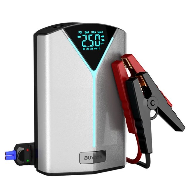 4-in-1 Car Jump Starter, Air Compressor, Power Bank, and LED Light