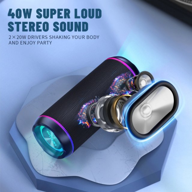 40W Portable Bluetooth Speaker with RGB Light, Waterproof & TWS Pairing - Image 3