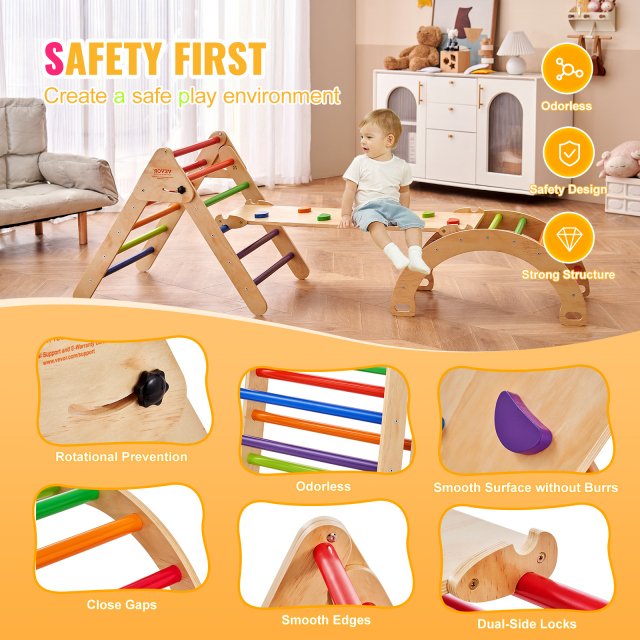 5-in-1 Wooden Pikler Triangle Climbing Set - Image 4