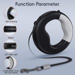Durable Led Retractable Dog Leash With Usb Rechargeable Light &Amp; Ergonomic Handle 2 0E5Ba22A476E82368Da0D633Dd43A6F2.Jpg