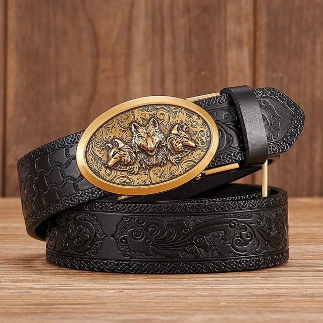 Men's Retro Wolf Designer Belt