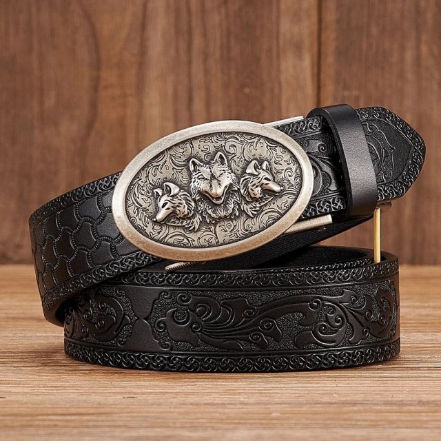 Men's Retro Wolf Designer Belt - Image 7