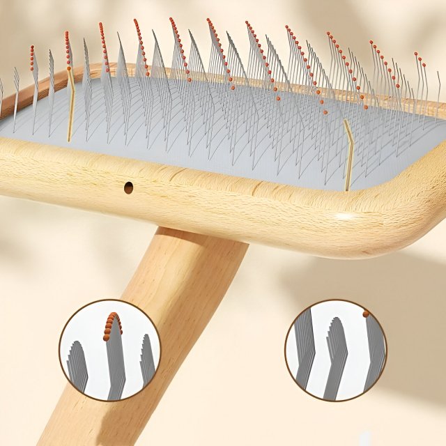 Wooden Pet Brush and Hair Knot Remover - Image 3