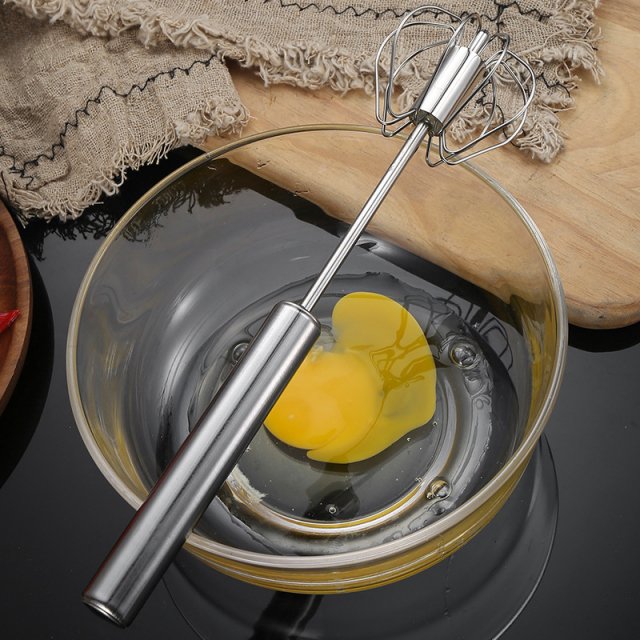 Semi-Automatic Stainless Steel Egg Beater - Image 3