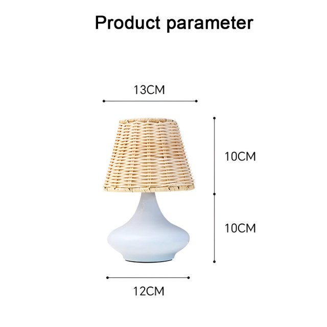 Minimalist LED Table Lamp with Bamboo Shade - USB Powered, Dimmable Bedside Light - Image 8