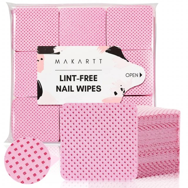 Pink Lint-Free Nail Wipes - 1000pcs Super Absorbent Gel Pads for Nail & Lash Care