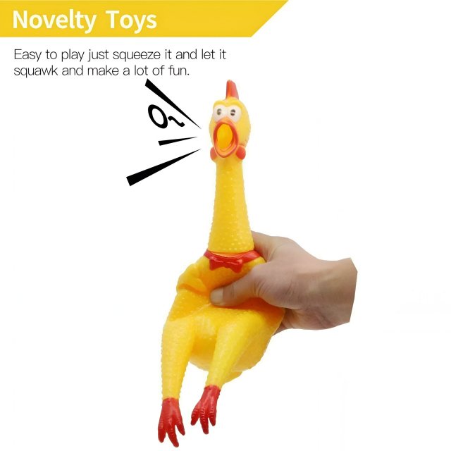 Rubber Screaming Chicken Squeaky Toy - Image 4