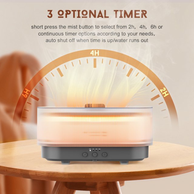 USB Flame Perfume Air Humidifier 2-in-1 Aroma Diffuser, 300ml Essential Oil Diffuser - Image 3