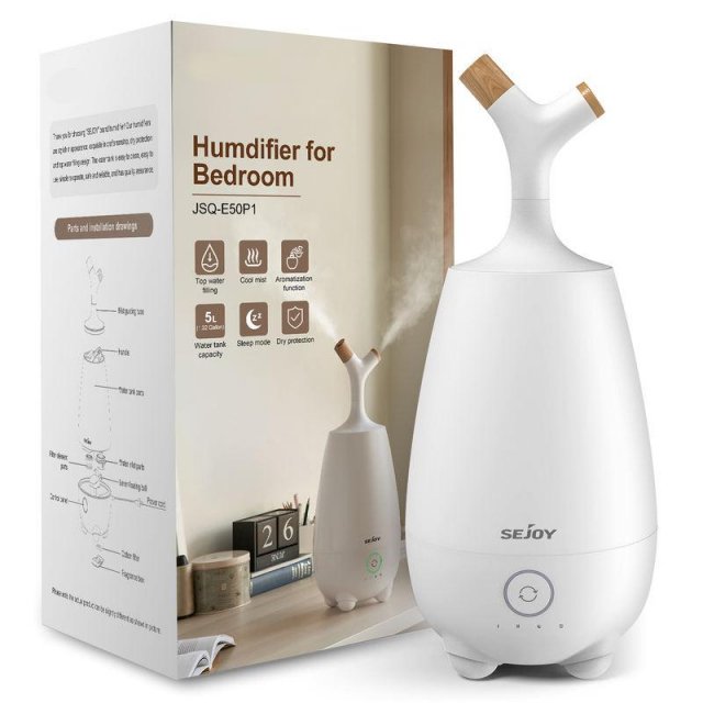 5L Ultrasonic Cool Mist Humidifier with Essential Oil Diffuser & Remote Control