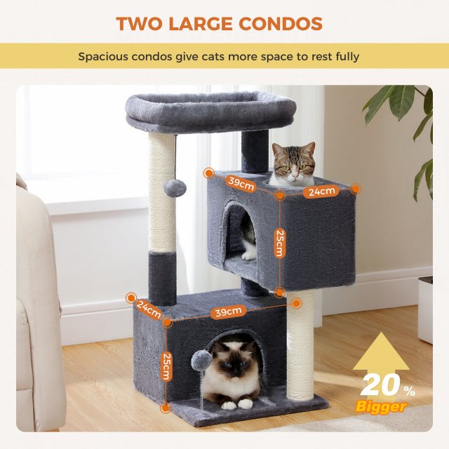 Indoor Cat Tree Tower with Condo - Image 4