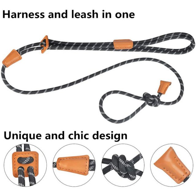 Durable Reflective Slip Dog Harness and Leash Set - Image 4