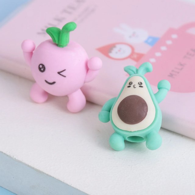 4 Piece Cute Fruit Rubber Eraser Set - Image 5