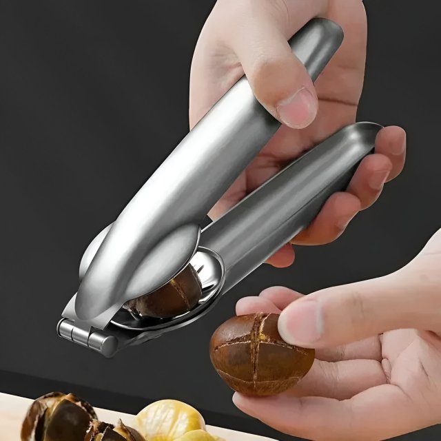 Stainless Steel Chestnut Nut Cracker Sheller - Walnut and Chestnut Opener Tool