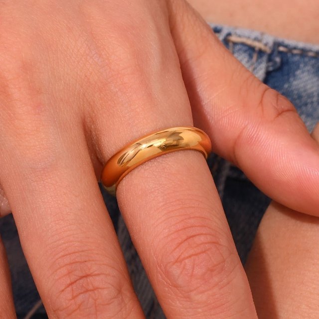 Waterproof Gold Plated Minimalist Loop Ring - Image 3